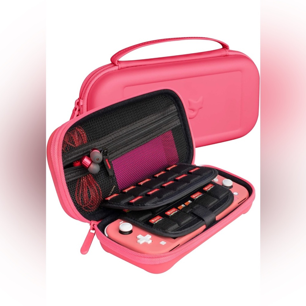 Nintendo Switch Lite Cora Pink Compact Carrying Case/organizer